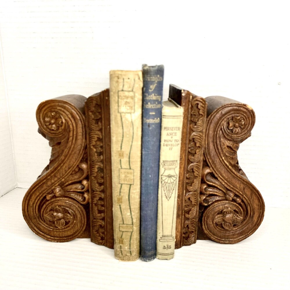 Pair of Vintage Ornate Corbel Bookends